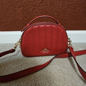 Coach Red Quilted Leather Crossbody Bag